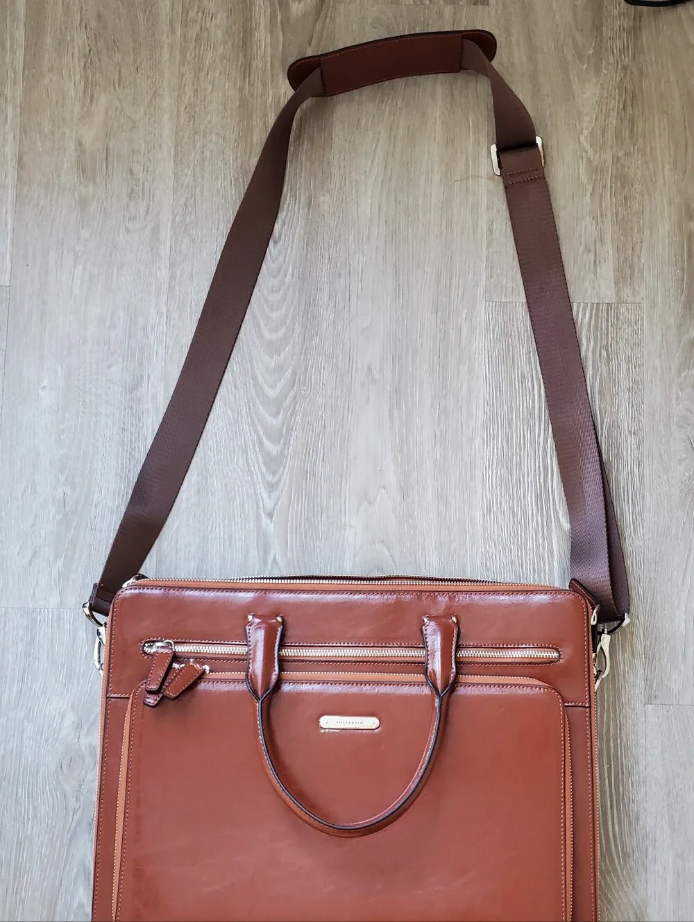 BOSTANTEN Briefcases Messenger Bag Genuine Leather Laptop Bag 15.6 inch